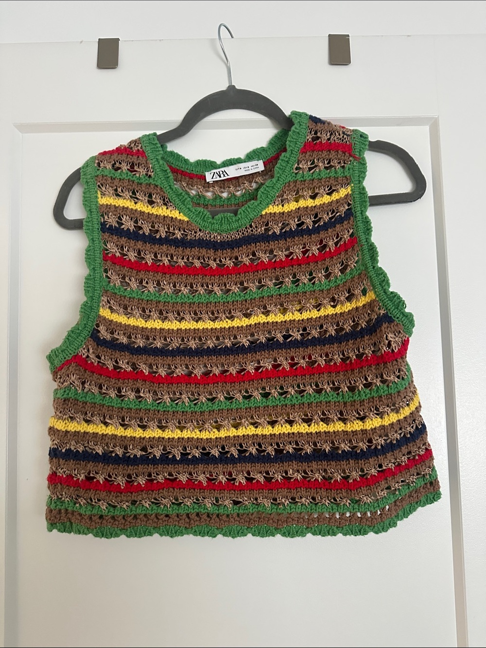 Zara Multicolor Crochet Tank Top